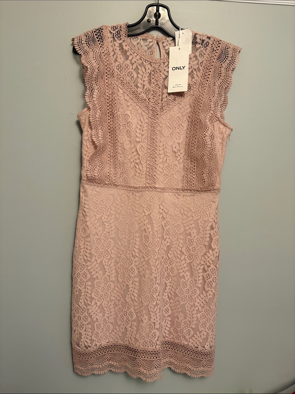 ONLY Women’s Blush Lace Sheath Dress Size M